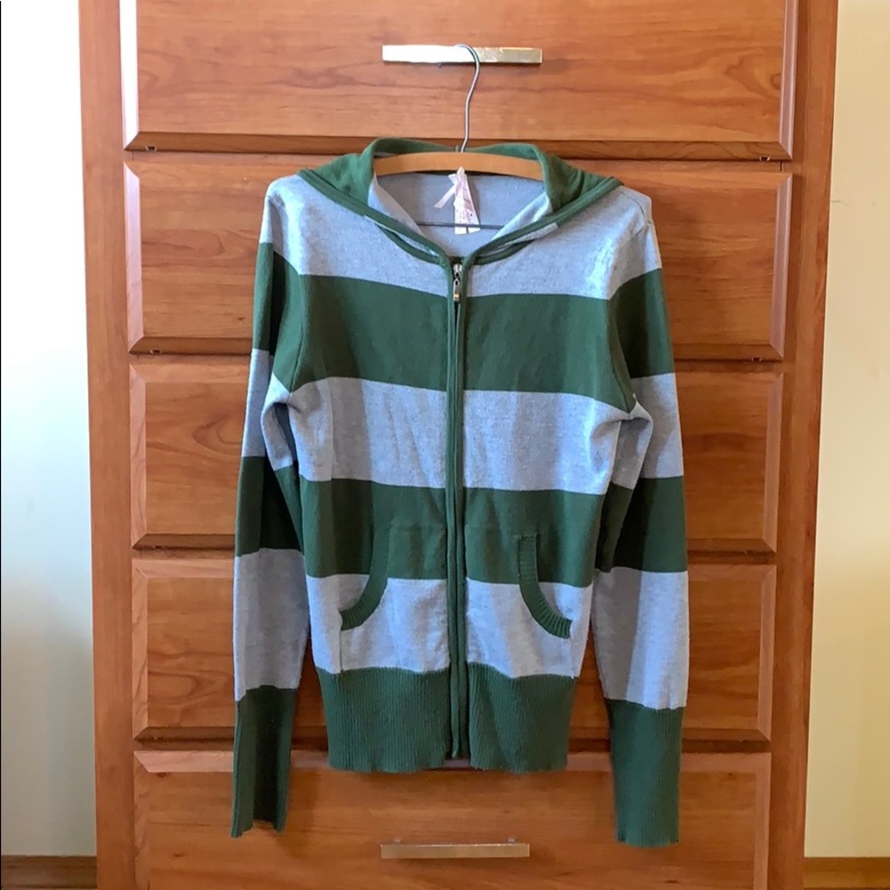 Derek Heart Grey & Green Striped Jacket